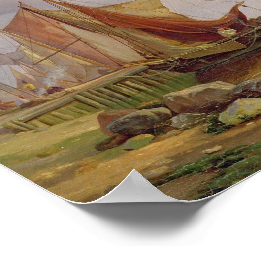 Calm Sea, 1836 Poster (Ecke)