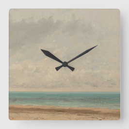 Calm Sea 1866 Gustave Courbet National Gallery Quadratische Wanduhr
