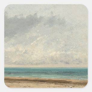 Calm Sea - Gustave Courbet Quadratischer Aufkleber