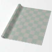 Calm Seafoam Green Grau Kariertes Muster Geschenkpapier (Ungerollt)
