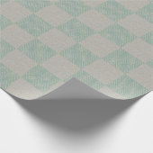 Calm Seafoam Green Grau Kariertes Muster Geschenkpapier (Ecke)