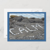 Calm - Seashell Word Art Postkarte (Vorne/Hinten)