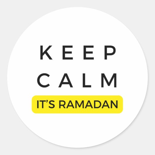 Calm sein Ramadan behalten : Textdesign für Ramada Runder Aufkleber (Vorderseite)