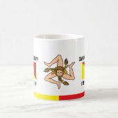 Calm Sicily & Funny Text behalten, sizilianische F Kaffeetasse (Mittel)