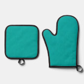 Calm & simple  Turquoise textured background  Ofenhandschuh & Topflappen-Set (Vorderseite)