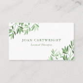 Calm Soft Greenerity Blätter - Therapeut Visitenkarte (Vorderseite)