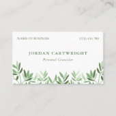 Calm Soft Greenerity Blätter Therapeut Visitenkarte (Vorderseite)