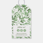 Calm Soft Greenery Verlasst Ihr Logo und Social Me Geschenkanhänger (Rückseite)