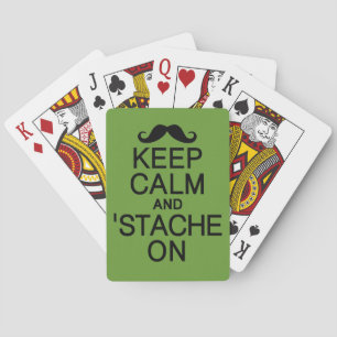 Calm & Stache auf Spielkarten behalten