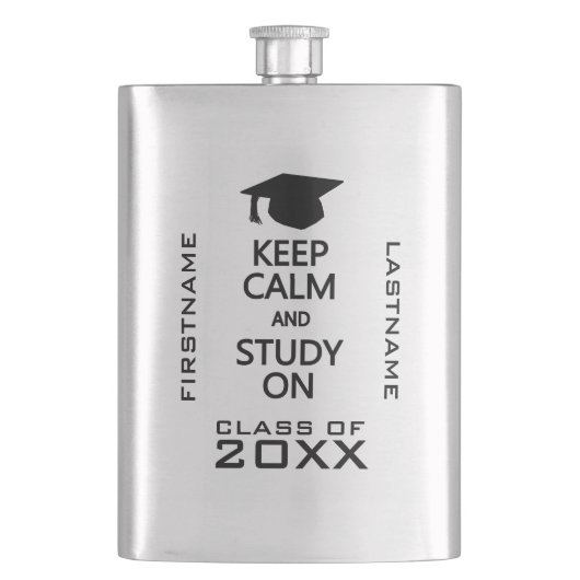 Calm & Study behalten auf dem "Custom Flask" Flachmann (Vorderseite)
