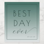 Calm Teal Minimalist Calligraphy Weinetikett (Einzelnes Label)