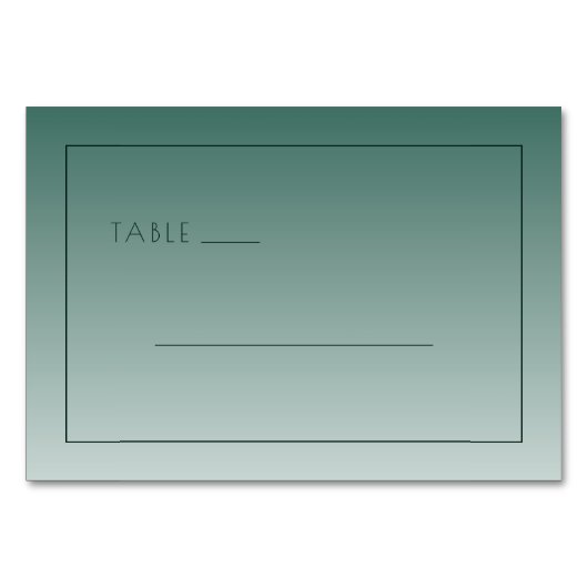 Calm Teal Minimalist Table Sign Tischnummer (Vorderseite)