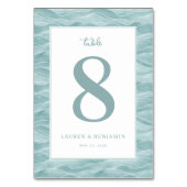 Calm Teal Wave Number 8 Tischnummer (Rückseite)