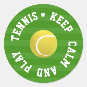 CALM TENNIS BALL behalten - Personalisierter TEXT Runder Aufkleber