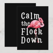 Calm The Flock Down Flamingo Funny Einladung (Vorne/Hinten)