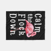 Calm The Flock Down Flamingo Funny Fleecedecke (Vorderseite (Horizontal))