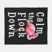 Calm The Flock Down Flamingo Funny Fleecedecke (Vorderseite (Horizontal))