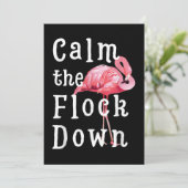 Calm The Flock Down Flamingo Funny Save The Date (Stehend Vorderseite)