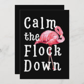 Calm The Flock Down Flamingo Funny Save The Date (Vorne/Hinten)