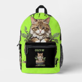 Calm Tones Cosy Cat Whimsy Bedruckter Rucksack (Vorderseite)