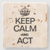 CALM UND ACT behalten Steinuntersetzer (Vorderseite)