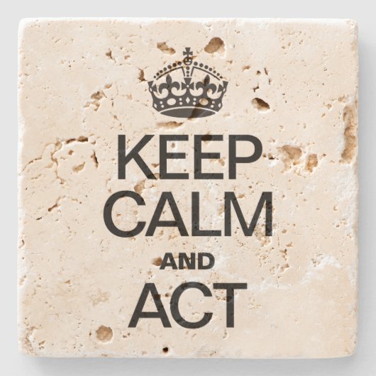 CALM UND ACT behalten Steinuntersetzer (Vorderseite)
