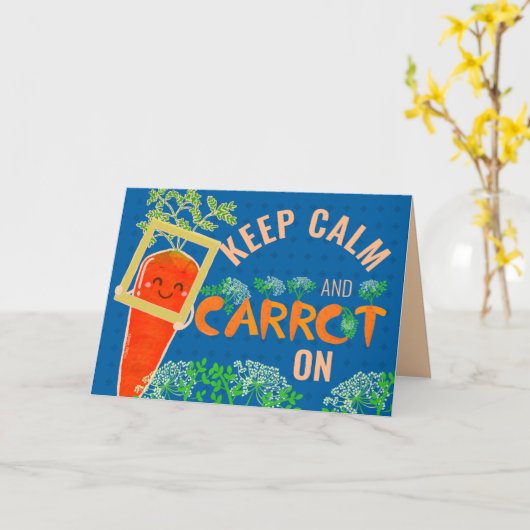 Calm und Carrot behalten | Karottenpuppe Karte (Gelbe Blume)