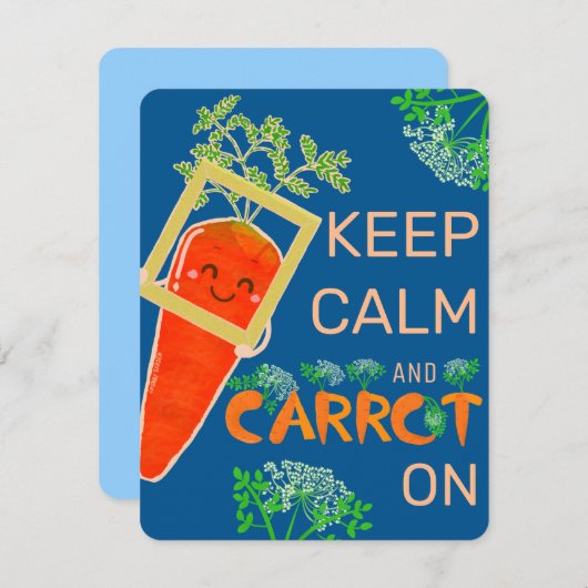 Calm und Carrot behalten | Karottenpuppe Mitteilungskarte (Vorne/Hinten)