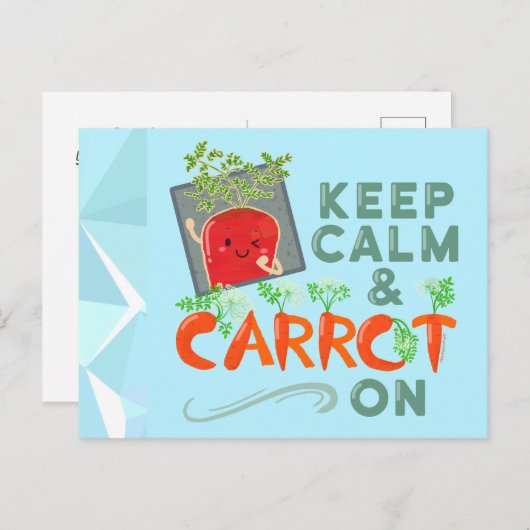 Calm und Carrot behalten | Punny Garden Postkarte (Vorne/Hinten)