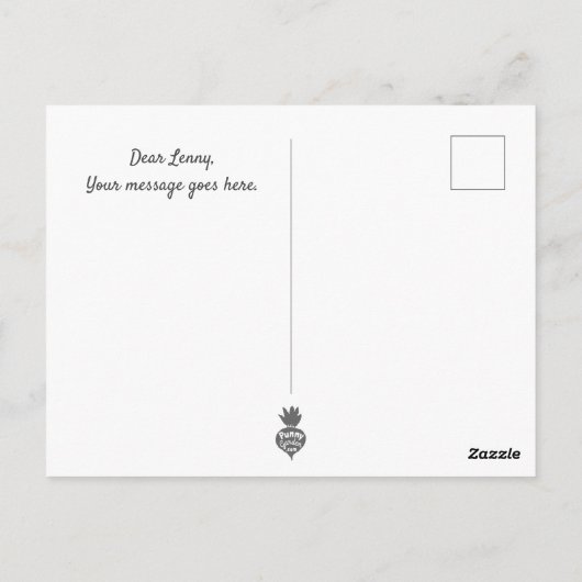 Calm und Carrot behalten | Punny Garden Postkarte (Rückseite)