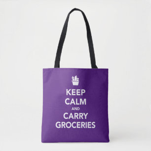 CALM UND CARRY GROCERIES Lila & weiß behalten Tasche