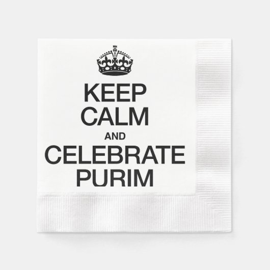 CALM UND CELEBRATE PURIM behalten Serviette (Vorderseite)