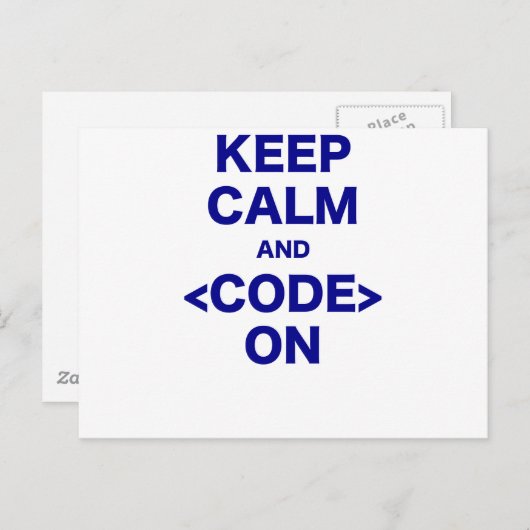 Calm und Code on behalten Postkarte (Vorne/Hinten)