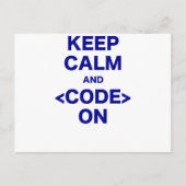 Calm und Code on behalten Postkarte (Vorderseite)