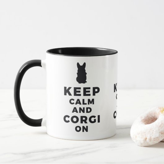 Calm und Corgi auf der Tasse behalten (Mit Donut)