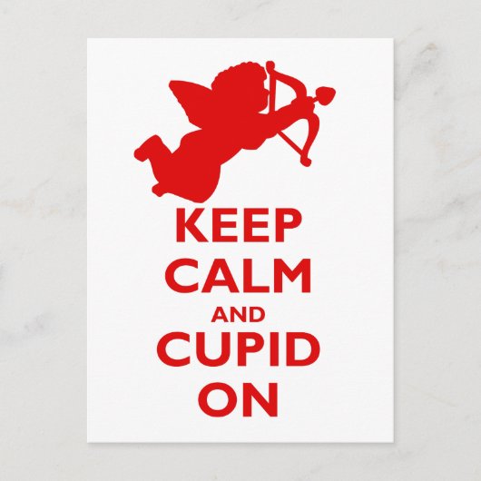 Calm und Cupid On behalten Postkarte (Vorderseite)
