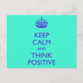 CALM UND DENKPOSITIV behalten Postkarte (Vorderseite)