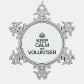 CALM UND FREIWILLIGER behalt Schneeflocken Zinn-Ornament (Vorderseite)