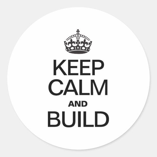 CALM UND GEBÄUDE behalten Runder Aufkleber (Vorderseite)