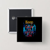 Calm und Geek auf Binärkode behalten Button (Vorne & Hinten)