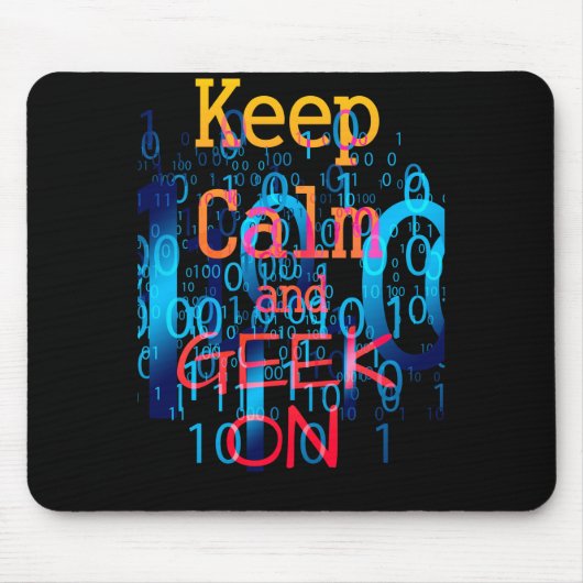 Calm und Geek auf Binärkode behalten Mousepad (Vorne)