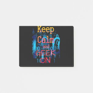 Calm und Geek auf Binärkode behalten Post-it Klebezettel
