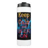 Calm und Geek auf Binärkode behalten Thermosbecher (Vorderseite)