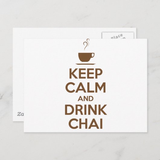 CALM UND GETRÄNKCHAI behalten Postkarte (Vorne/Hinten)