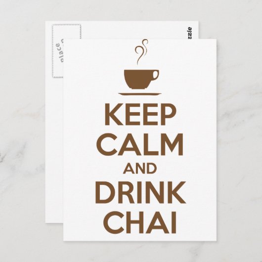 CALM UND GETRÄNKCHAI behalten Postkarte (Vorne/Hinten)