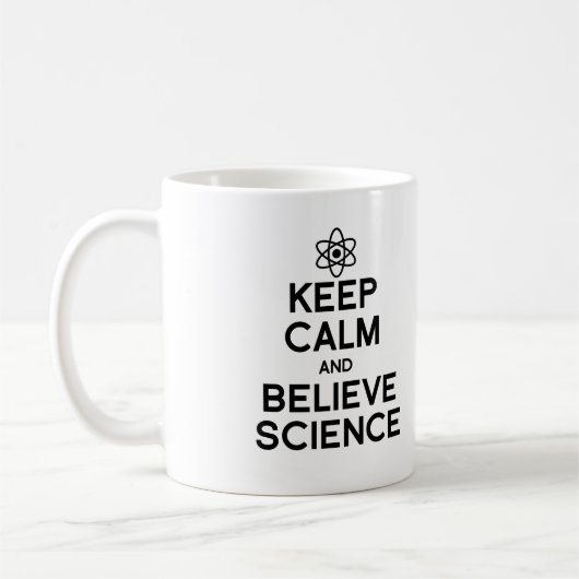 CALM UND GLAUBWISSENSCHAFT behalten Kaffeetasse (Links)