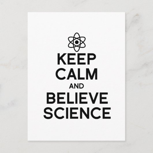 CALM UND GLAUBWISSENSCHAFT behalten Postkarte (Vorderseite)