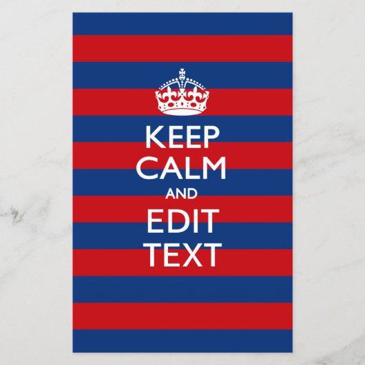 CALM UND Ihr Text auf roten blauen Streifen behalt Flyer (Vorne)