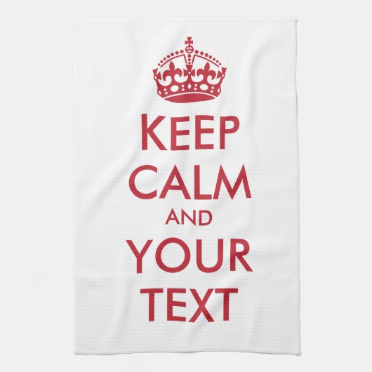 CALM und IHRER TEXT behalten Geschirrtuch (Vertikal)