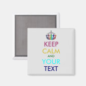 CALM und IHRER TEXT behalten - personalisierter Te Magnet (Vorderseite/Rückseite)